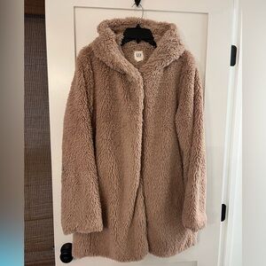 GAP Women's Cozy Tan Teddy Jacket